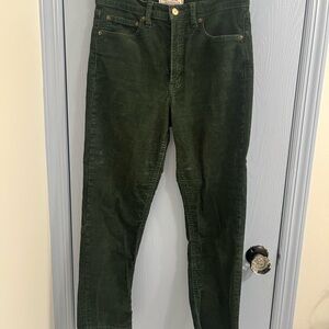 GAP Women's Dark Green Straight Leg Corduroy Pants